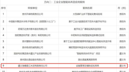 遵義海螺設備管理及輔助巡檢系統 貴州省工業企業智能化改造的應用典范